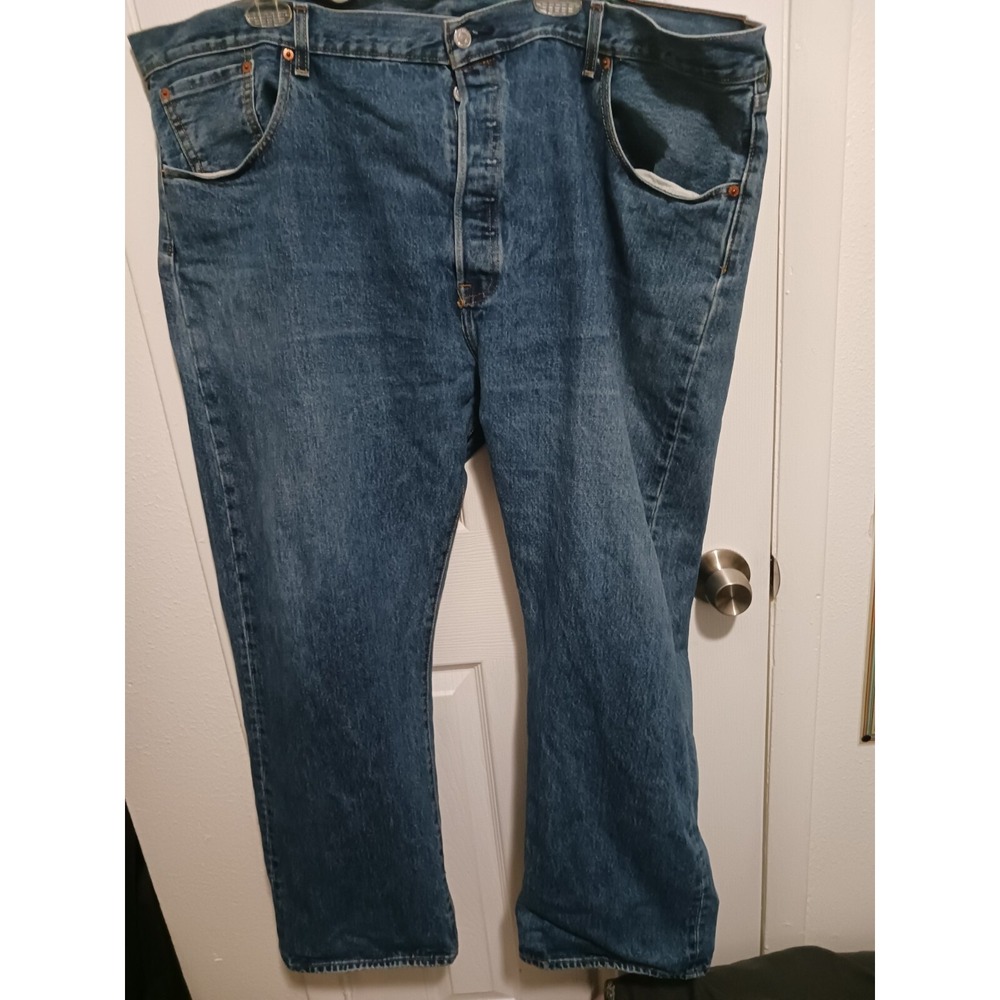 Levis 501xx Jeans Mens 46x30 Original Fit Med Blue Wash Button Fly‎ *flawed*